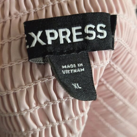 Express One Shoulder Statement Bow Corset Peplum Top Bubble Pink 2022 Size XL - Picture 4 of 6